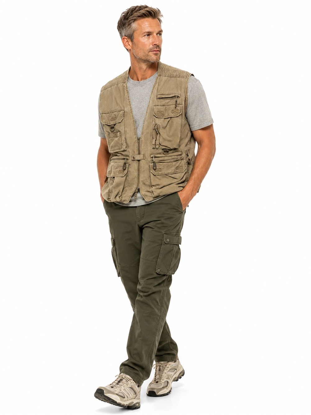 Eddie Bauer Vintage Utility Fishing Photographer Vest Khaki Men’s M Gorpcore